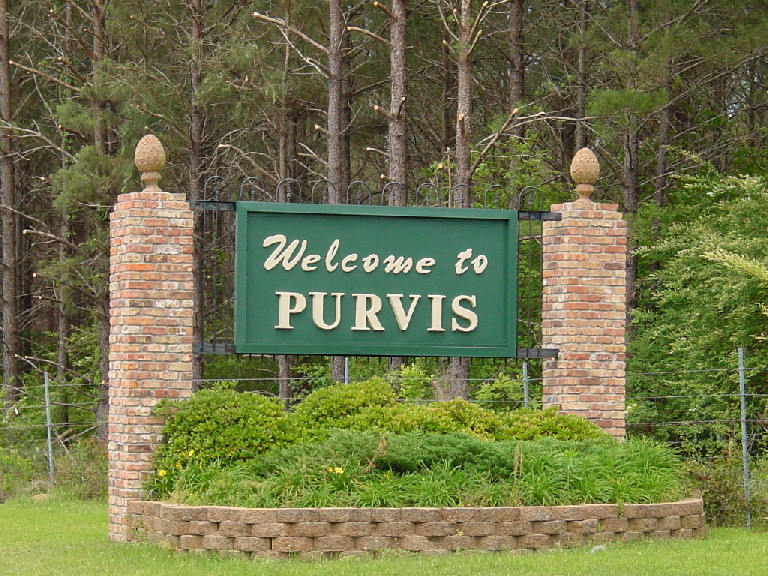 Purvis, MS: City Welcome Sign
