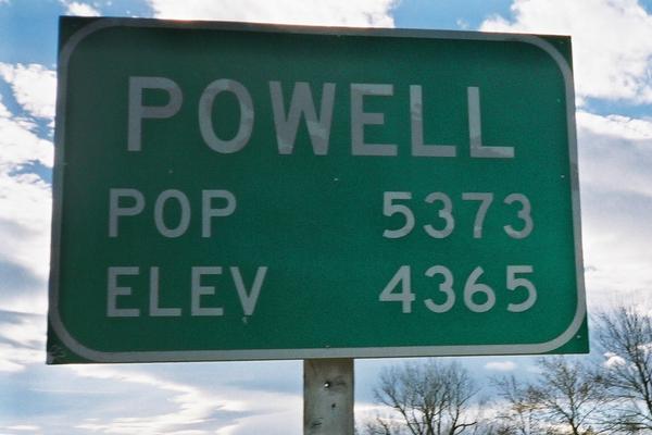 Powell, WY: Powell sign