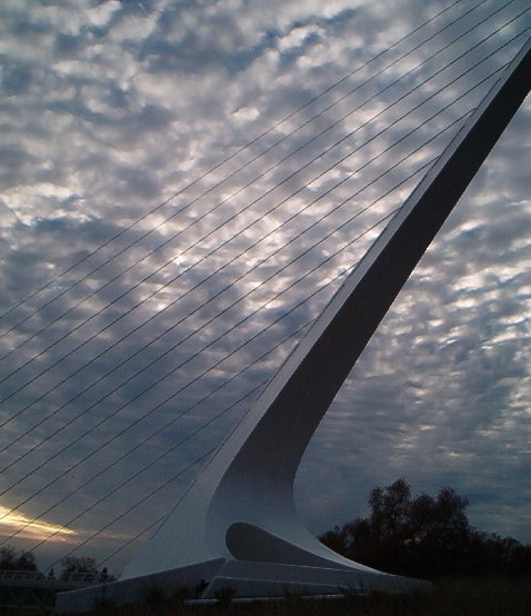 Redding, CA: Cloud cover over Sundial Bridge
