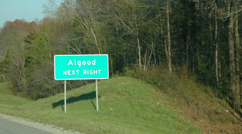 Algood, TN: I40 interstate Road Sign
