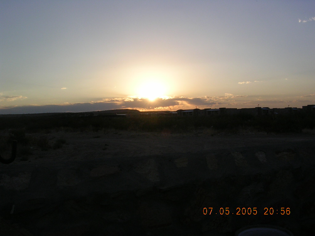 Santa Teresa, NM: Sun Setting behind my brothers house on Sanderling Rd in Santa Teresa