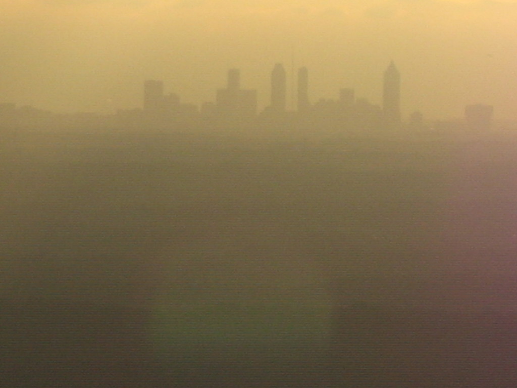 Atlanta, GA: A smoggy view of atlanta from stone mountain