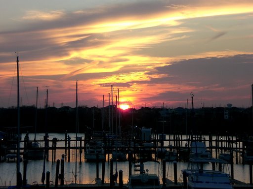 League City, TX: Sunset at the Wharf Marina League City TX