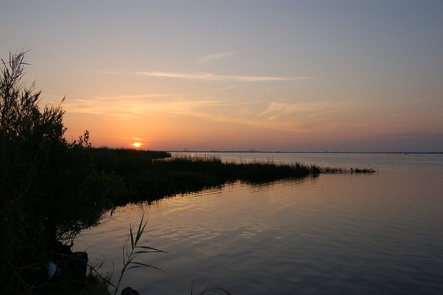 Spanish Fort, AL: Sunset over the causeway