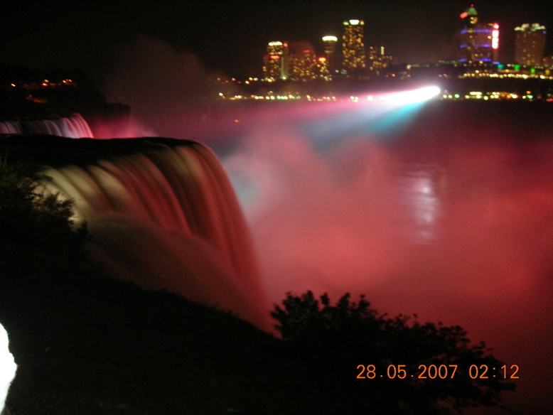 Niagara Falls, NY: Illuminated Niagara falls