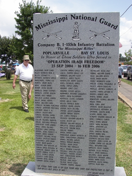 Poplarville, MS: Monument for war soldiers, this photo taken the day of the bluberry festival 2007