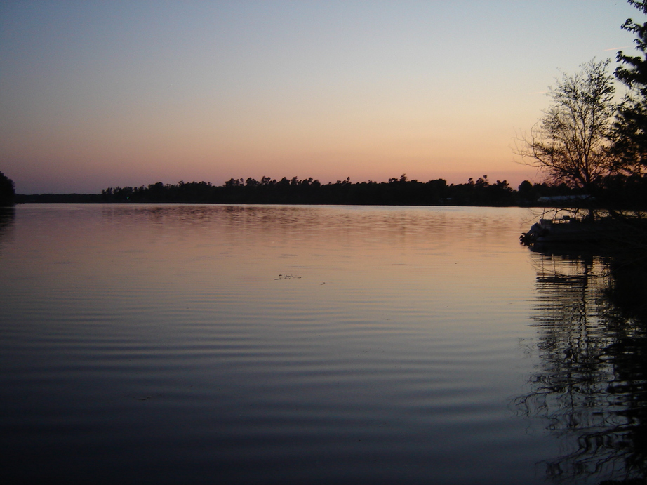 Manning, SC: Sun set at Lake Marion, Lakewood Estate, Sante, SC.