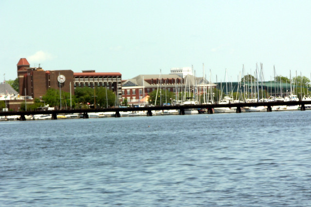 New Bern, NC: View from Freedom Bridge at Down Town New Bern in May 2007