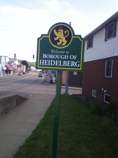 Heidelberg, PA: Entering Heidelberg at 1st Ave and Washington