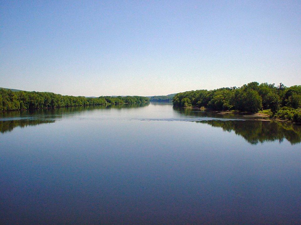 Lewisburg, PA: The Susquehanna River, as seen from the Route 45 bridge going into Lewisburg