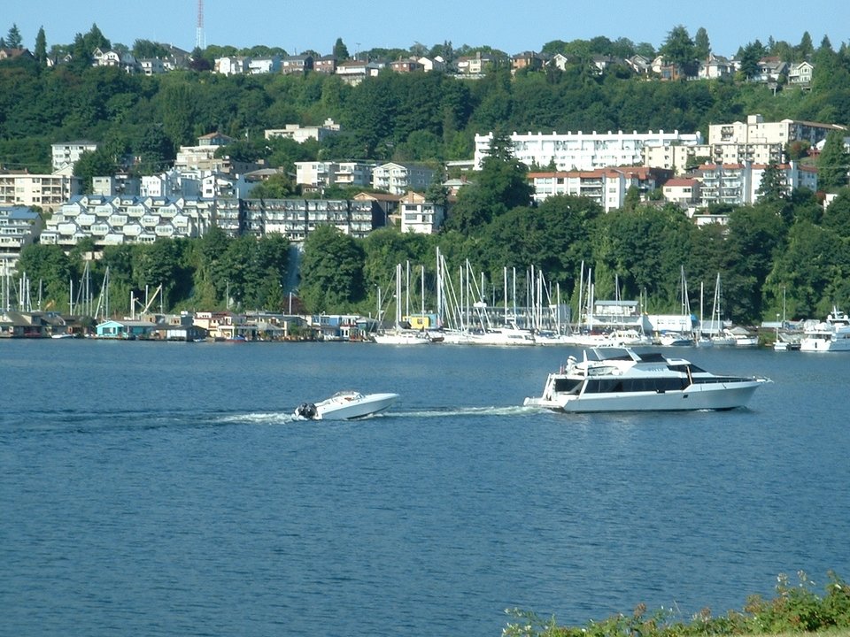 Seattle, WA: Gasworks park shoreline view, Seattle