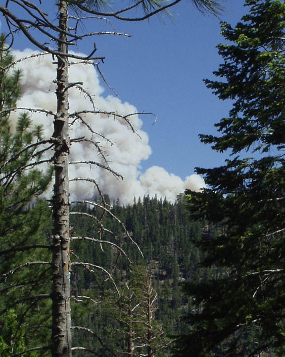South Lake Tahoe, CA: Smoke from the 06/23 Wild Fire that destroyed 250 homes