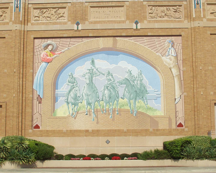 Fort Worth, TX: Mural on side of Cowgirl Museum and Hall of Fame