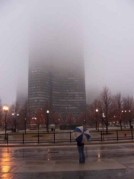 Chicago, IL: Fog in the City looking from the Navy Pier
