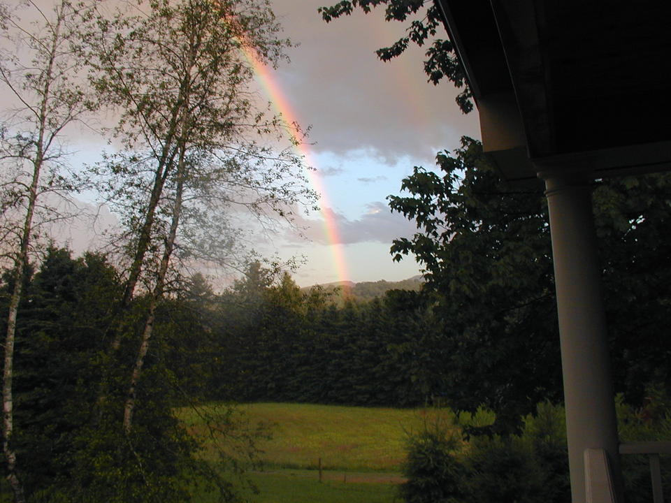 Plainfield, VT Rainbow from our house to Spruce Mtn, July 13, 2007