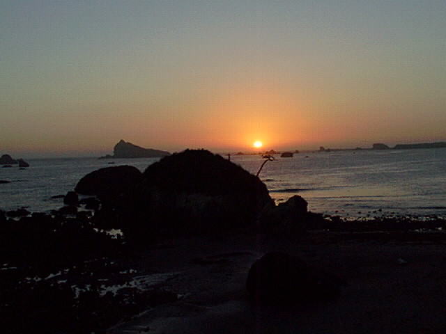 Perry, ME: Sunset at the beach in Crescent City, CA