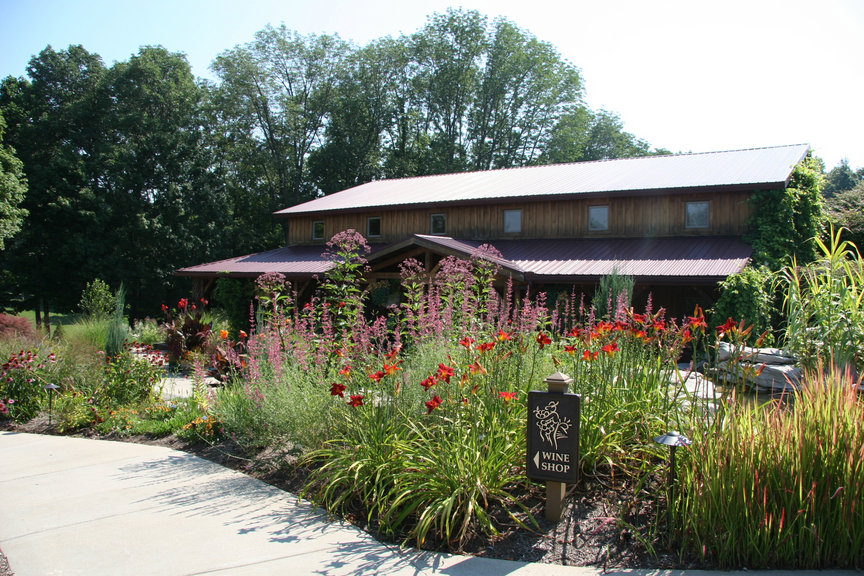 Bloomington, IN: Oliver Winery with some of their beautiful landscaping in the foreground.