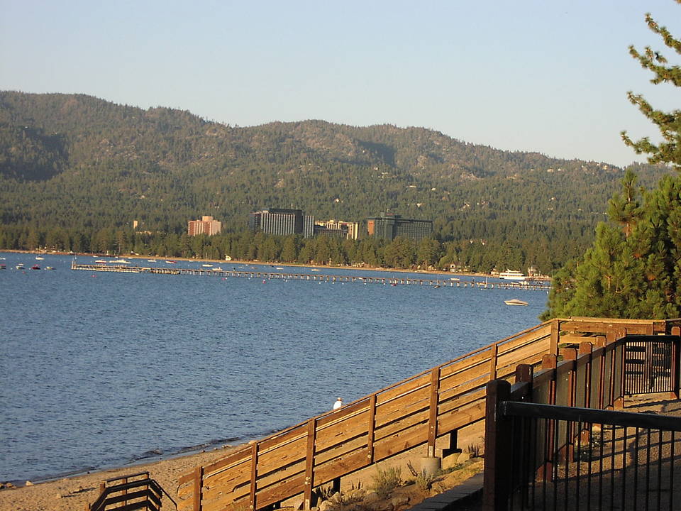 South Lake Tahoe, CA: Across the water toward the casino's
