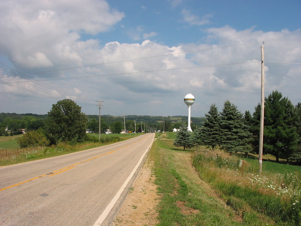 Hollandale, WI: State Highway 39, just west of the city .Hollandale water tower.