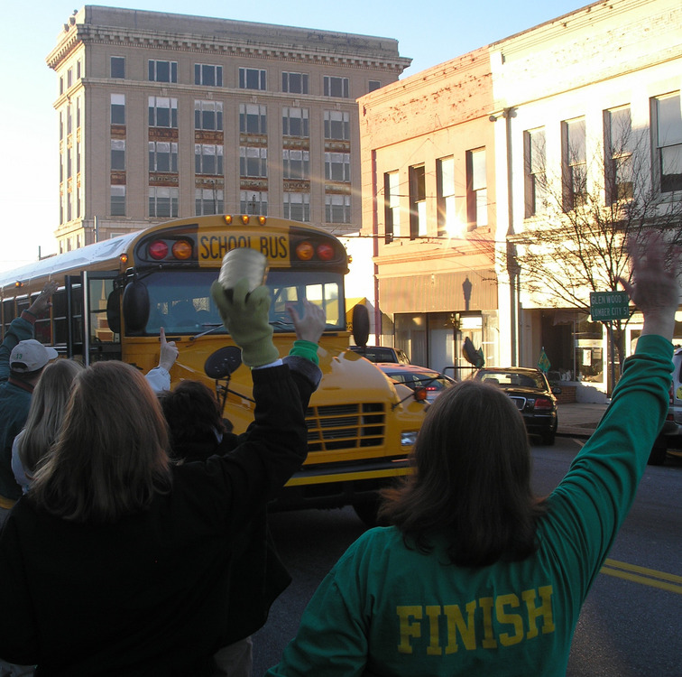 Dublin, GA: State championship football team being cheered downtown