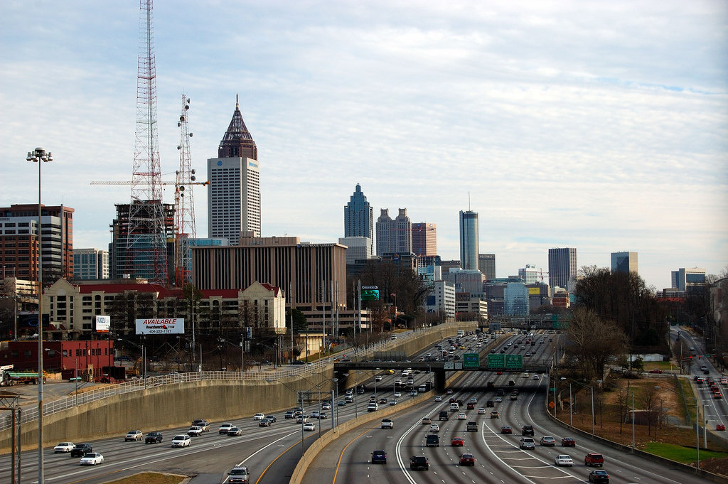 Atlanta, GA: Taken from the 17th Street Bridge, near Atlantic Station in Midtown Atlanta.