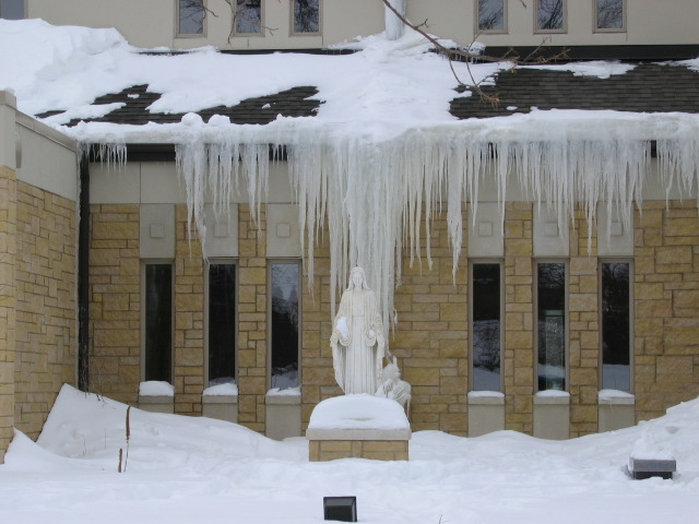 Spirit Lake, IA: Winter time St. Mary's Catholic Church, Spirit Lake Iowa