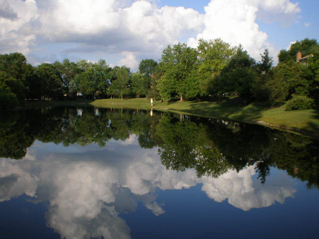 Schaumburg, IL: One of Schaumburg's ponds in Sping