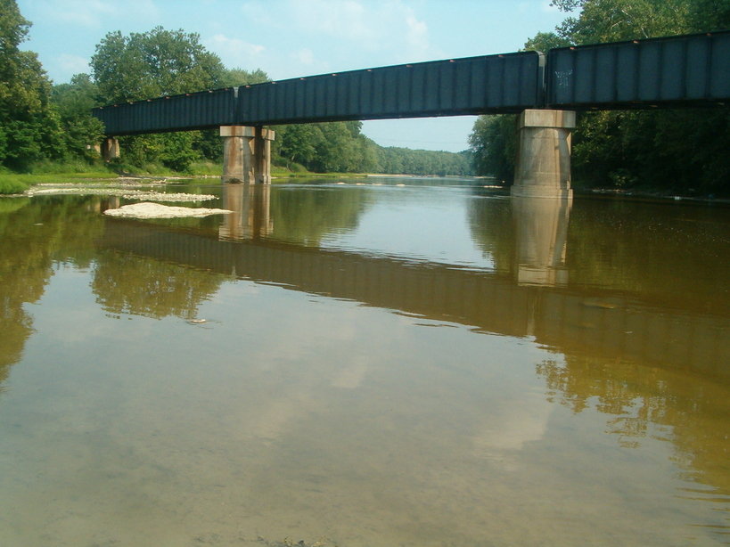 Logansport, IN: Looking east up the Wabash River in front of Little Turtle Waterway