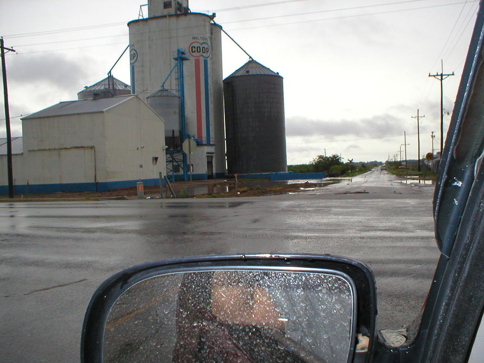 Walters, OK: Flooding here in Walters June 26 , 2007 , looking at the Co-op .