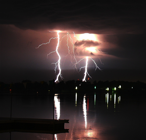 Winona Lake, IN: Lightning over Winona Lake no. 1