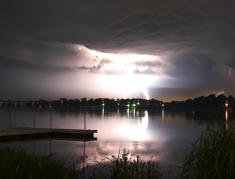 Winona Lake, IN: Lightning over Winona Lake no. 3