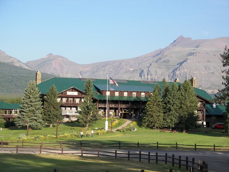 East Glacier Park Village, MT: Glacier Park Lodge as seen from East Glacier Park, MT