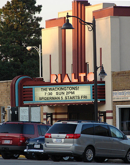 Pocahontas, IA: Opened in 1939, The Rialto theater - rich in its art deco styling - became the first movie house of northwest Iowa. This entertainment center - still in full operation to this day with showings seven days per week - is located on Pocahontas' magnificent and bustling store-studded main street.