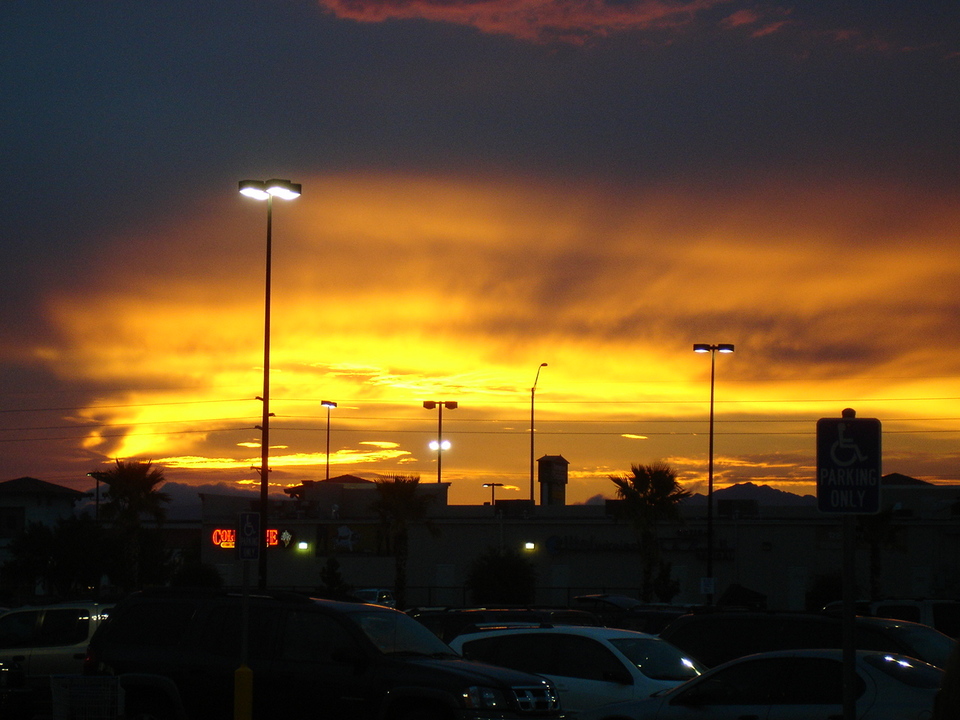 El Paso, TX: Sunset at the Zaragoza Walmart