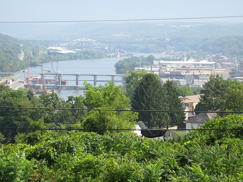 Charleroi, PA: View from the Lock Four area of Charleroi, Pennsylvania