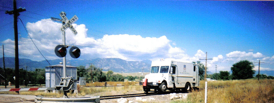 Fountain, CO: railroad maintenance vehicle in Fountain, Colorado