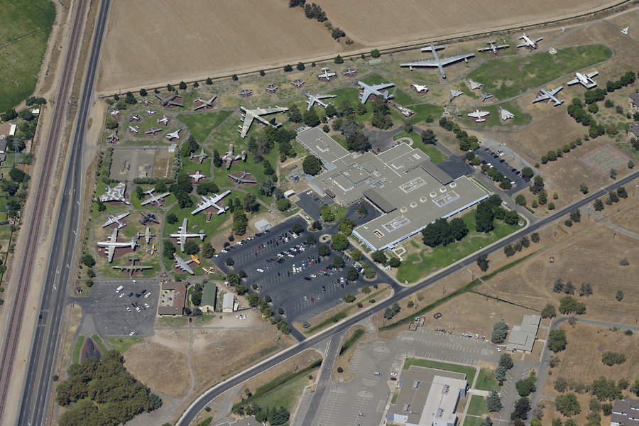 Atwater, CA: An aerial photo of the Castle Air Museum in Atwater California