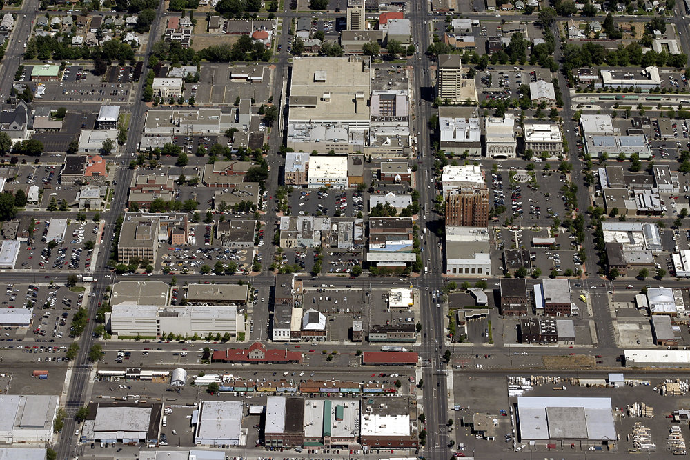 Yakima, WA: An aerial view of downtown Yakima Washington