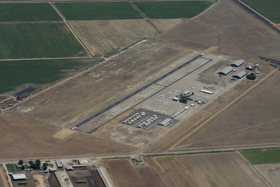 Turlock, CA: An aerial view of the Turlock Municipal Airport Turlock, California