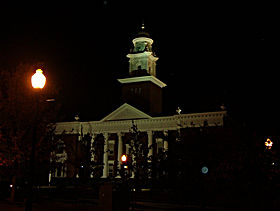 Opelika, AL: Lee County Courthouse at Night in Opelika