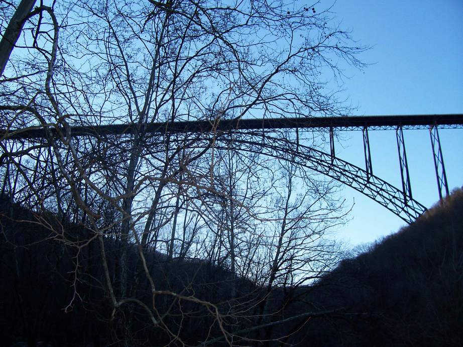 Fayetteville, WV: from the bottom looking up at the New River Gorge Bridge