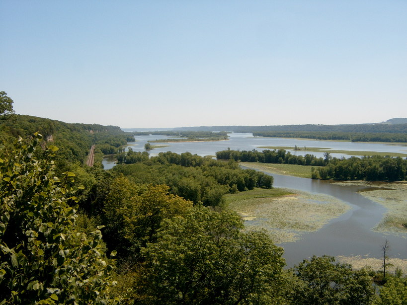 Potosi, WI: Overlooking the Mississippi from the bluffs north of Potosi
