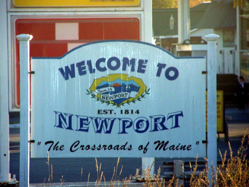 Winterport, ME Newport Town Sign photo, picture, image (Maine) at