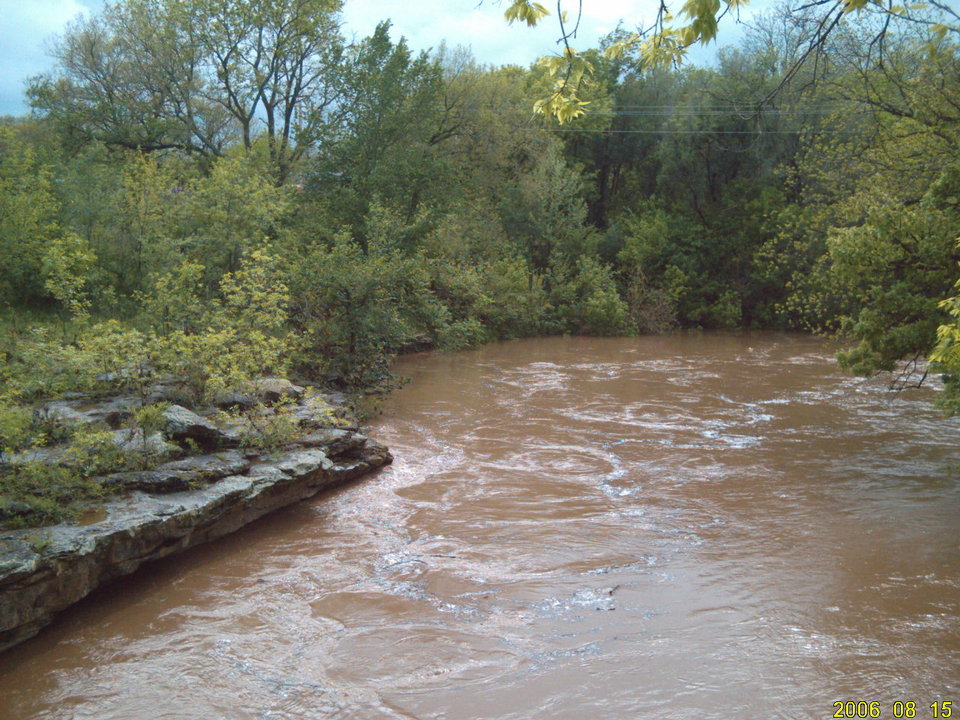 Fairfax, OK: Salt Creek, North city limits, Fairfax, OK when it rained for a month!