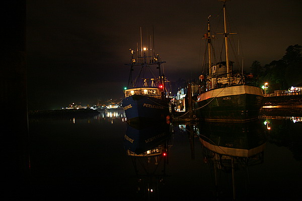 Newport, OR: Nightime fishing boats - Newport, Oregon