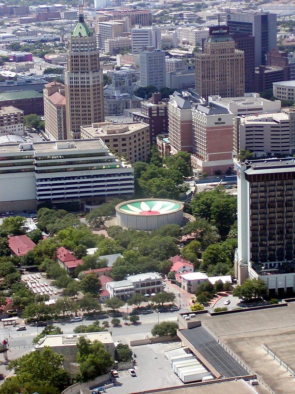 San Antonio, TX: A view of the city from Hemisfair Tower