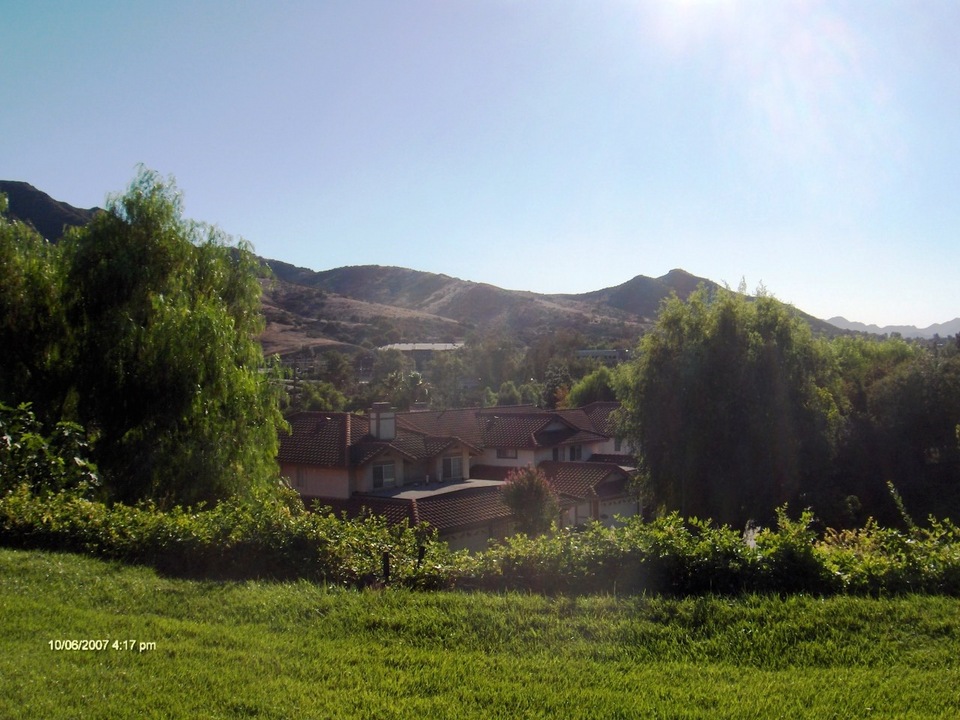Agoura Hills, CA: Overlooking housing development nestled between the hills
