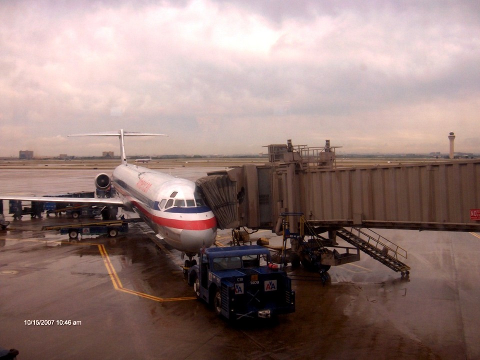 Dallas, TX: A rainy day at the DFW Airport.