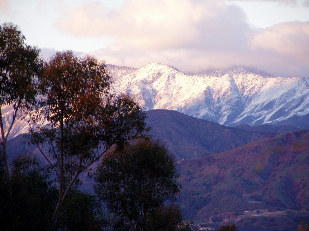 San Dimas, CA: A view of the mountains on a winter's day from my backyard in San Dimas