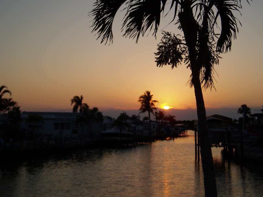 St. James City, FL: April Sunset on a St. James City canal, Florida